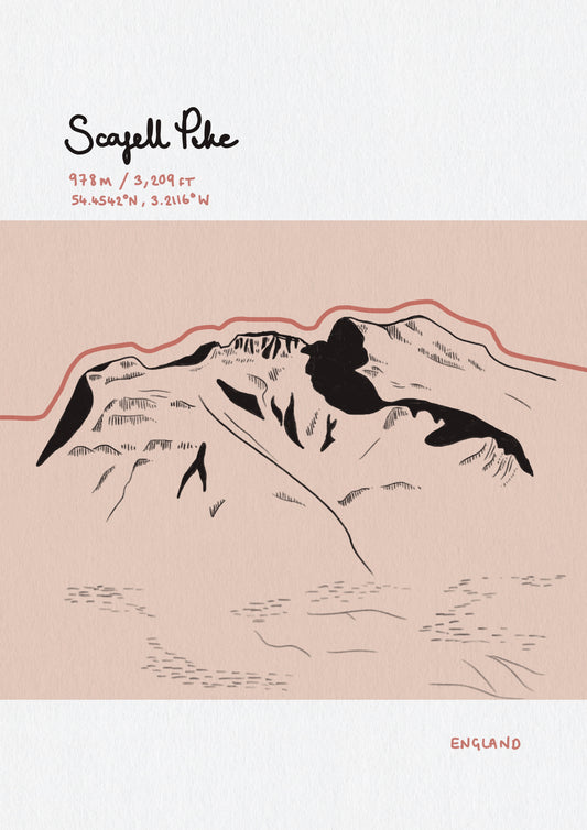 Scafell Pike Mountain Illustration