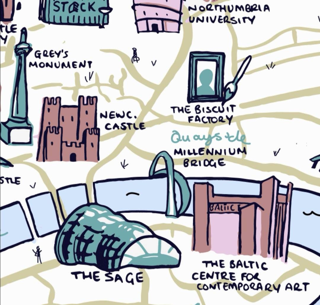 Newcastle Illustrated Map