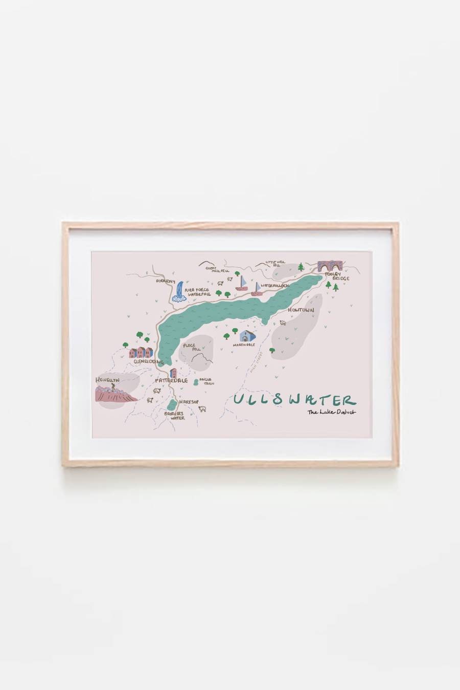 Ullswater, The Lake District, illustrated map