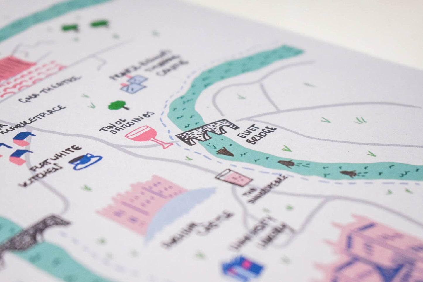 Durham City Illustrated Map, Durham Cathedral, Durham University