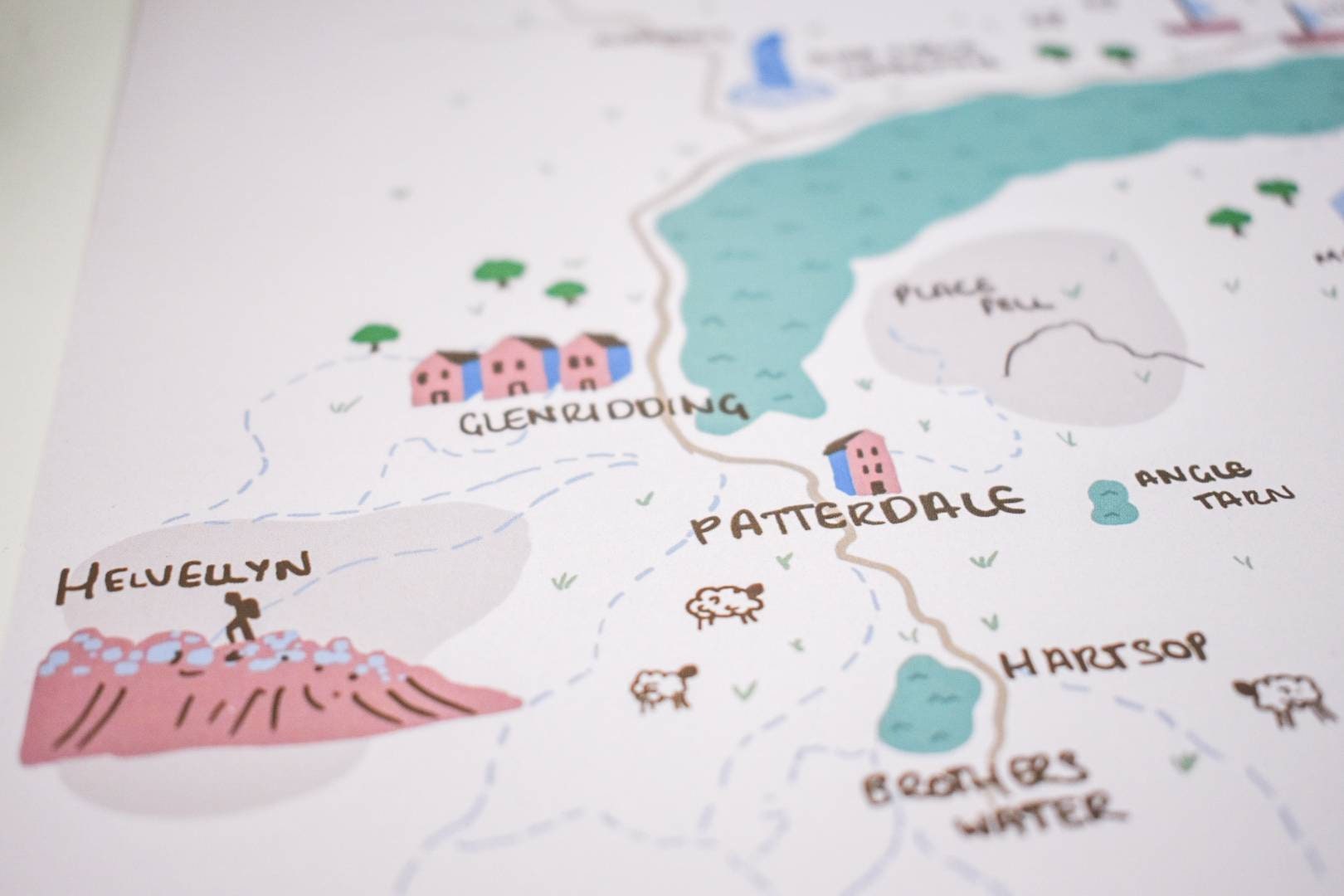 Ullswater, The Lake District, illustrated map