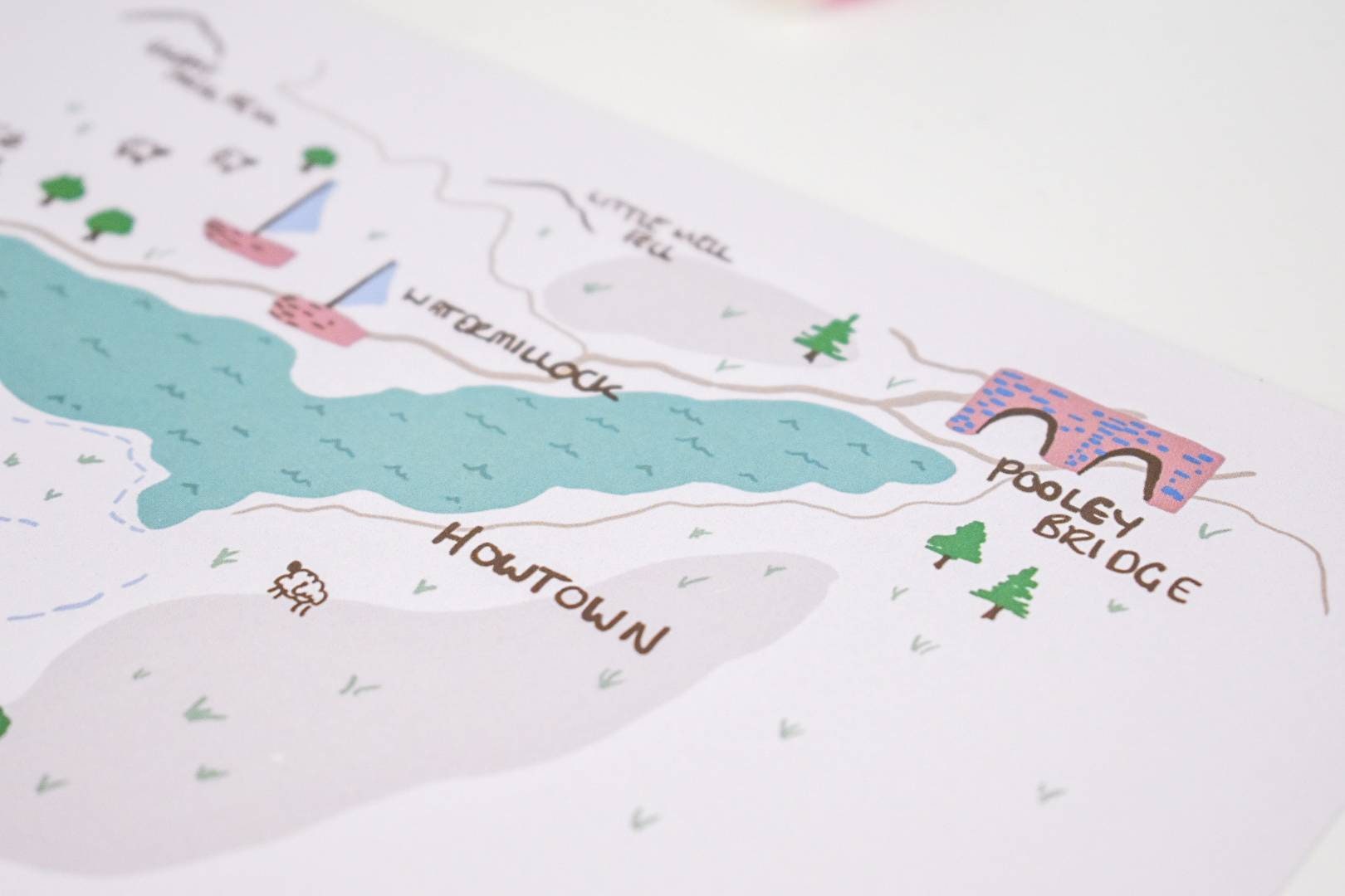 Ullswater, The Lake District, illustrated map