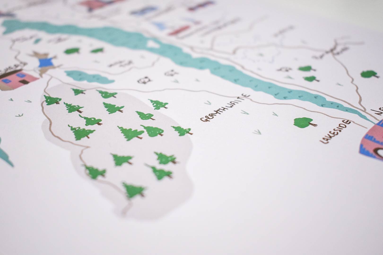 Lake Windermere, The Lake District, illustrated map