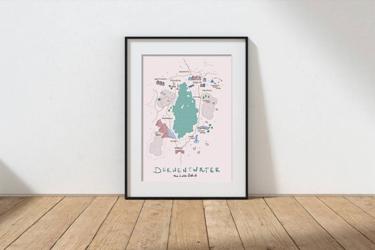 Derwentwater, The Lake District, illustrated map
