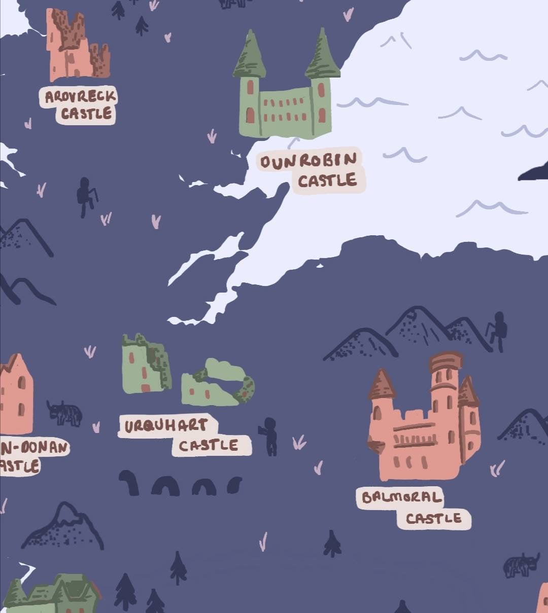 Castles of Scotland Illustrated Map