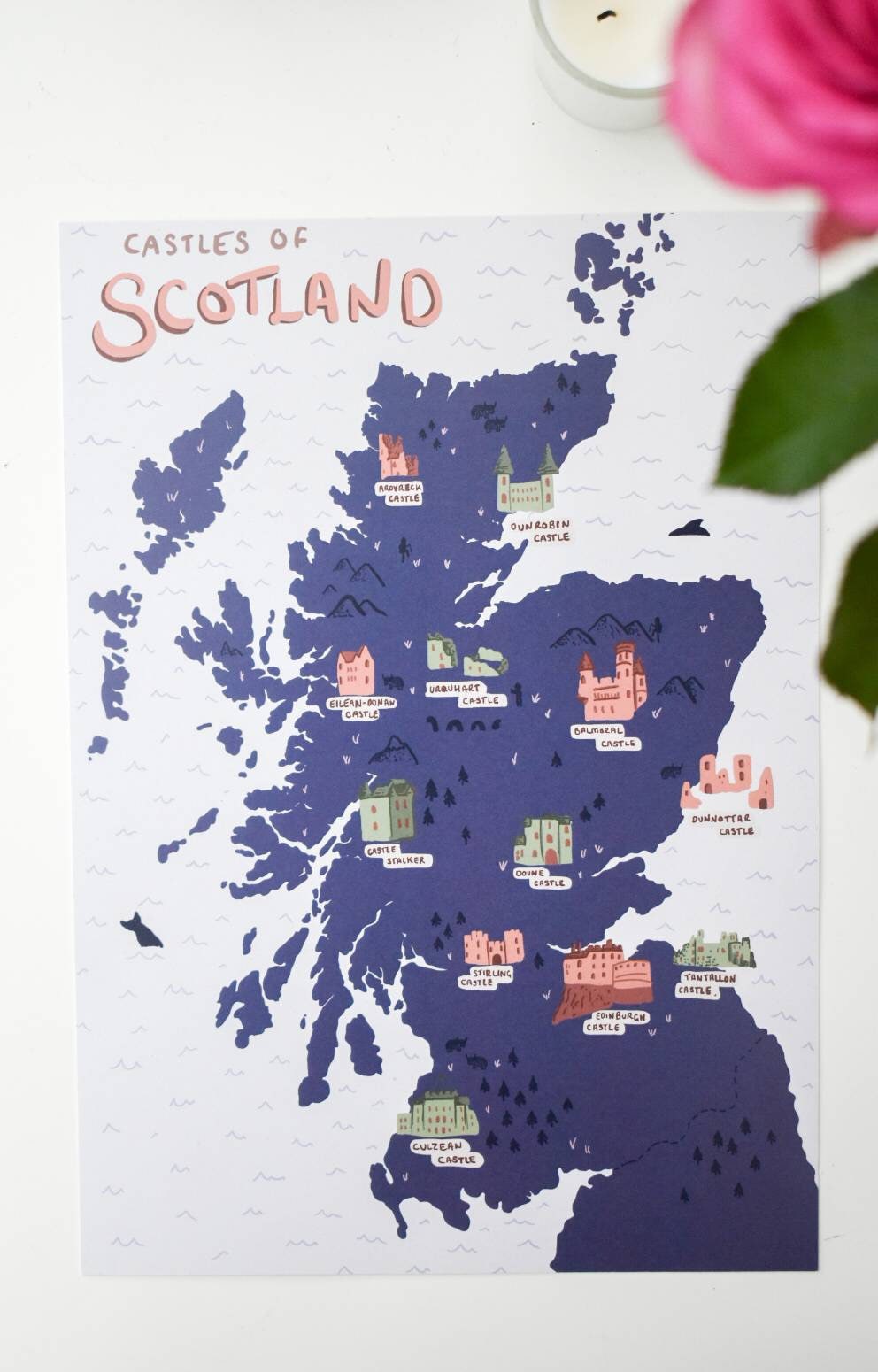 Castles of Scotland Illustrated Map