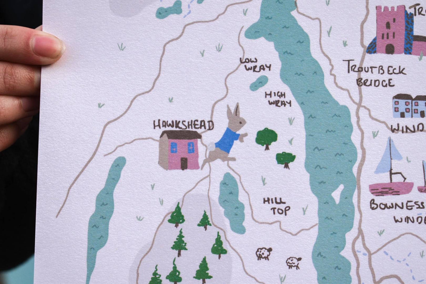 Lake Windermere, The Lake District, illustrated map