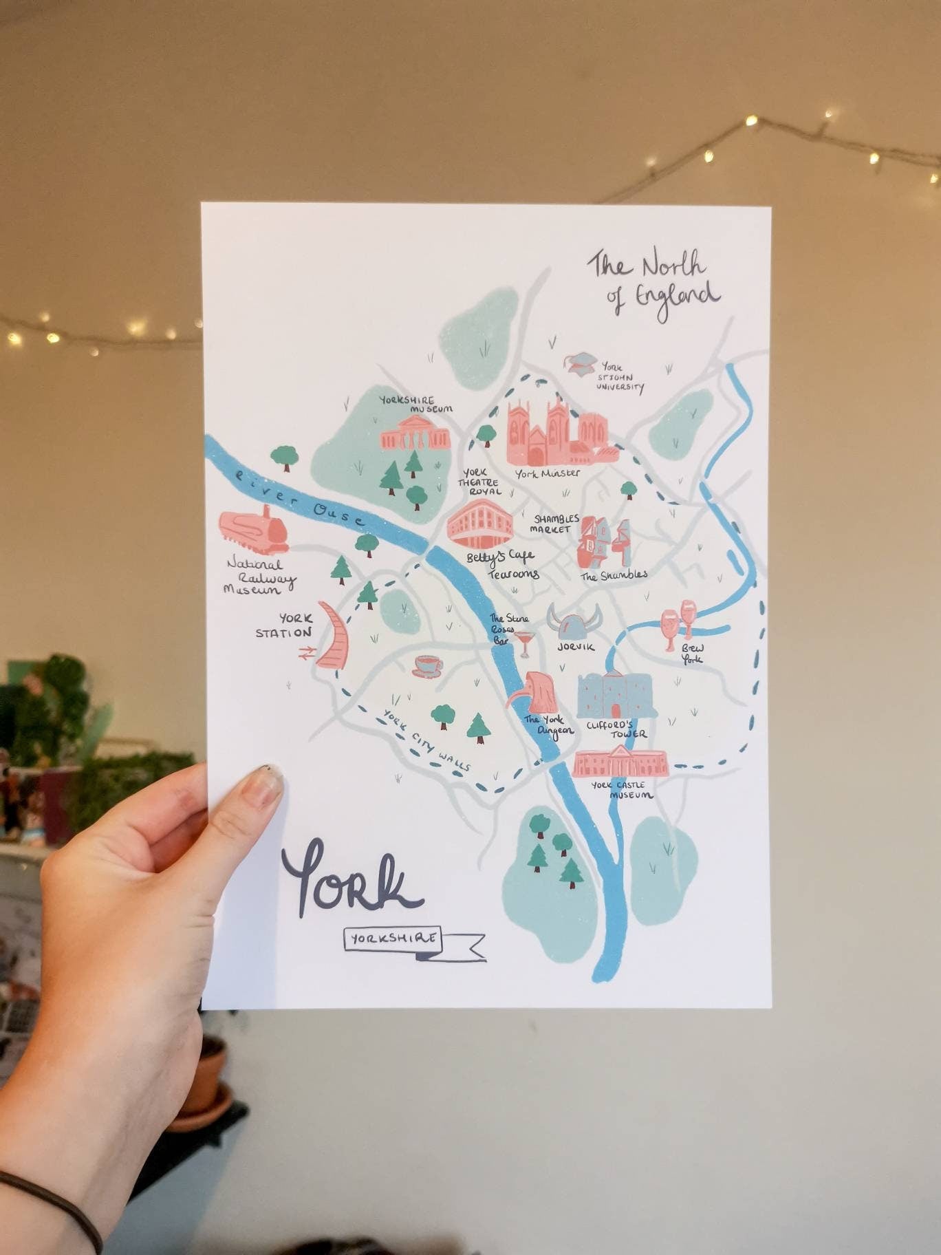 York Illustrated Map, Yorkshire, The North of England