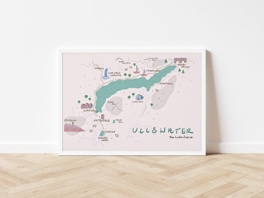 Ullswater, The Lake District, illustrated map