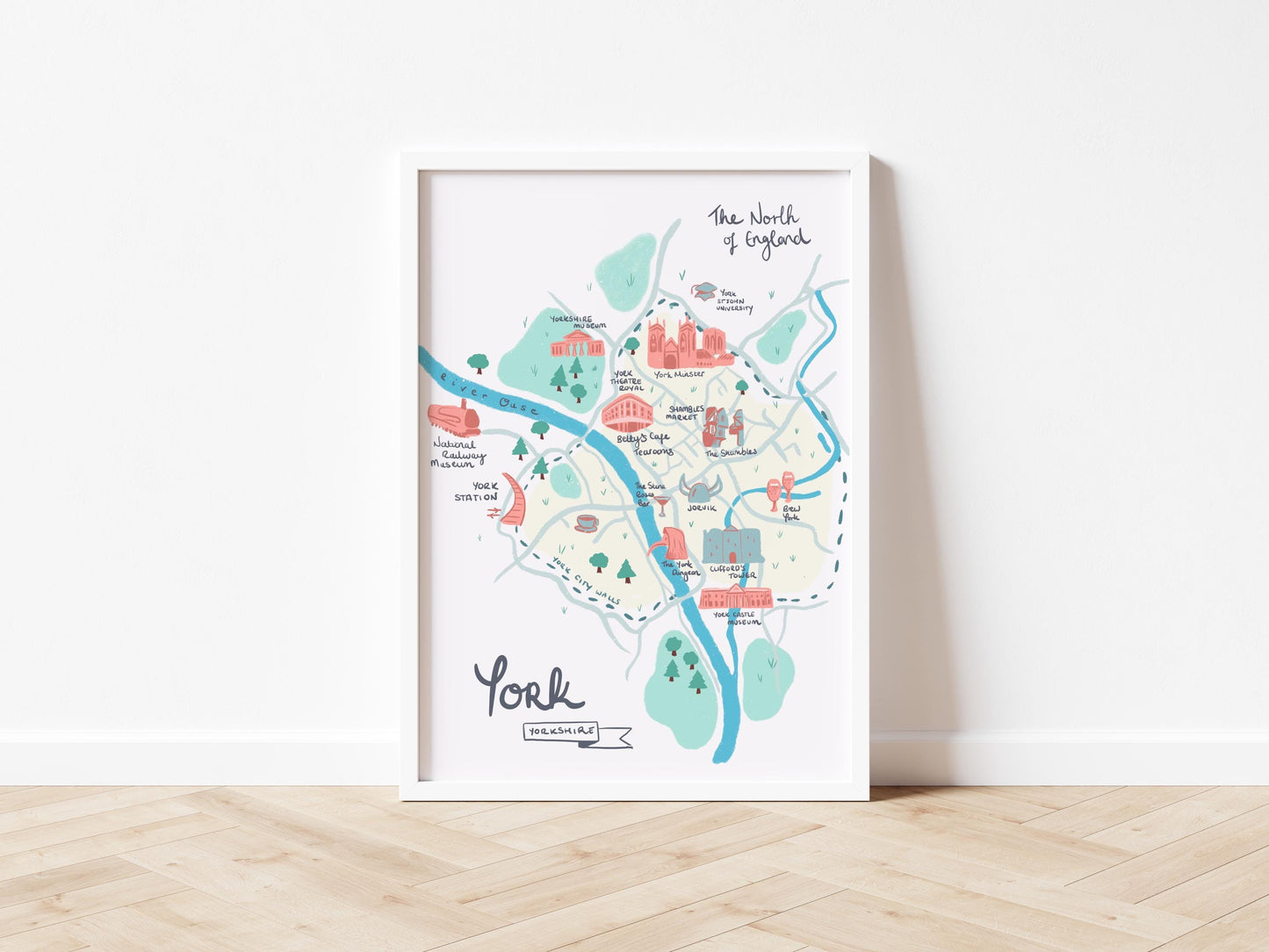 York Illustrated Map, Yorkshire, The North of England