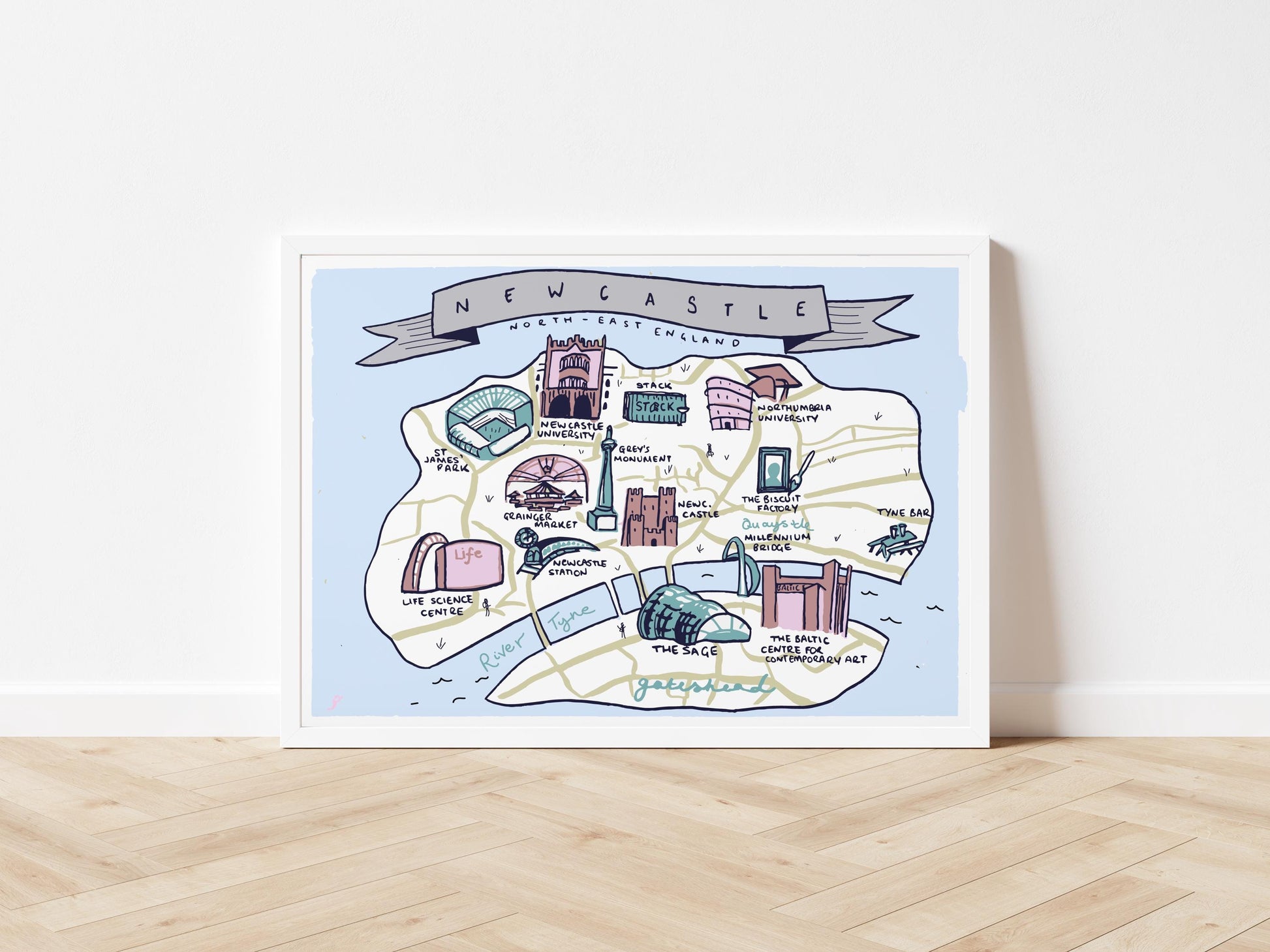 Newcastle Illustrated Map