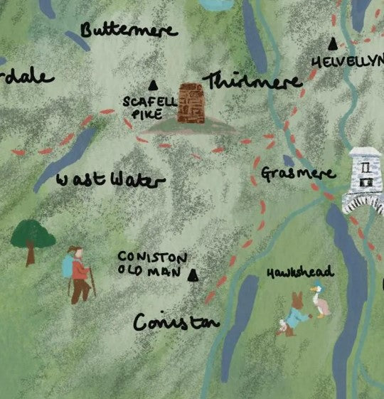 Lake District National Park Illustration
