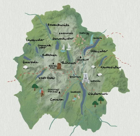Lake District National Park Illustration